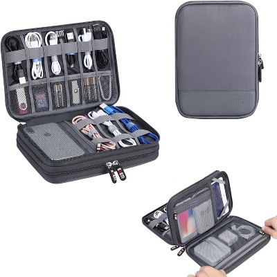 MaseiKar Electronic Cable Organizer Bag - Portable Travel Double Layers Electronic Digital Accessories Storage Pouch Bags for SD Card Case, USB Flash