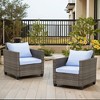 Outdoor Wicker Single Sofa, Patio Furniture Rattan Armchair Sofa with Cushions - 3 of 4