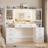 PAKASEPT 8 Drawers Vanity Desk, 55'' W Makeup Vanity with Power Outlet, Vanity Table with Mirror and Lights, 3 Lighting Modes, for Bedroom, White - 3 of 4
