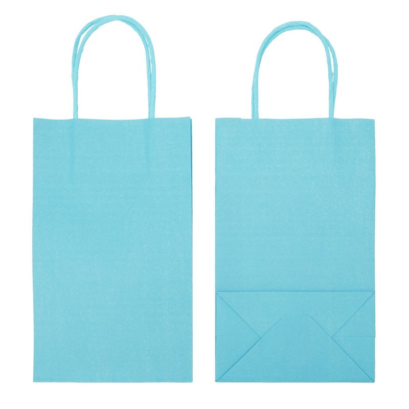 Blue Panda 25 Pack Small Paper Gift Bags with Handles for Party Favors, Bulk Shopping Merchandise Bags, Teal 9 x 5.5 x 3 In, 4 of 8