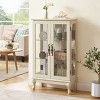 2 Doors Curio Cabinet, Display Cabinet With Mirrored Back Panel And Adjustable Shelves, Lighted Display Cabinet-Cuddlewood - 3 of 4