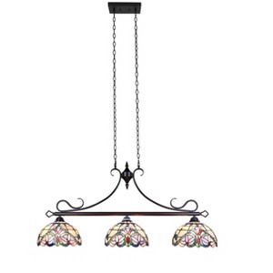 Chloe Lighting Grenville Victorian-Style Dark Bronze 3 Light Island Pendant 47" - 1 of 4