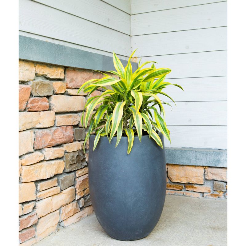 Rosemead Home &#38; Garden, Inc. 20&#34; Wide Kante Lightweight Tall Concrete Outdoor Planter Pot Charcoal Black, 2 of 5