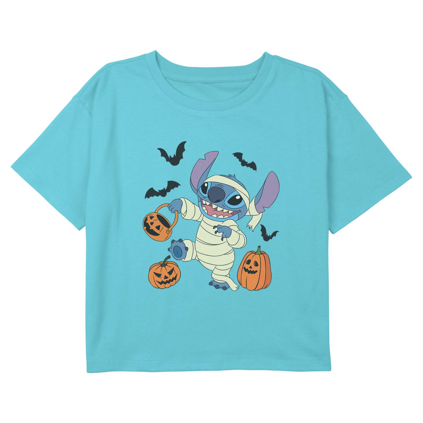 Футболка Lilo & Stitch Halloween Big Mummy Stitch Short Sleeve T Shirt - Blue для девочек, цвет: Синий — фото 1