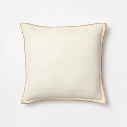 Linen Square Throw Pillow Cream/Camel - Threshold™ designed with Studio McGee