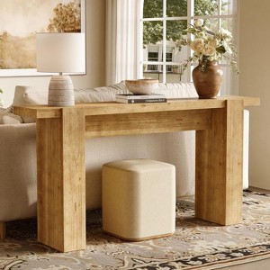 Tribesigns Solid Wood Console Table, 67"Entryway Table with Spacious Tabletop, Long Narrow Sofa Table for Hallway, Living Room, Entrance, Brown - 1 of 4