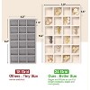 4-Piece Stackable Velvet Jewelry Tray Set, Drawer Organizer Inserts for Earrings, Necklaces, Watches & Rings, Beige - 2 of 4