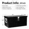 Gulches 20 Inch Black Aluminum Tool long Box Tread Flat box for Truck Car, Outdoor Trailer Pickup RV ATV Storage Tools Organizer w/ Lock Handle ,Key - 3 of 4