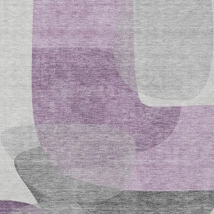 HomeRoots 8' X 10' Purple And Gray Abstract Washable Indoor Outdoor Area Rug - 1 of 4