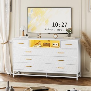 Whizmax 8 Drawer Dresser for Bedroom, 59" TV Dresser Wooden Large Dresser, Modern Chest of Drawers Storage Organizer for Closet, Living Room - 1 of 4
