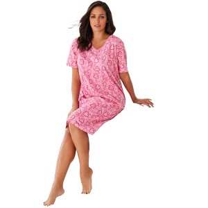 Dreams & Co. Plus Size Print Sleepshirt - 1 of 4