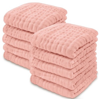 Baby Washcloths Muslin Cotton, Large 10”x10” by Comfy Cubs