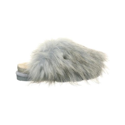 white fluffy slippers target