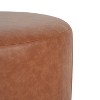 PAGED 30 Inch Velvet Fabric Ottoman, Modern Round Vanity Chair Footrest Ottoman Side Table with Supportive Foam for Living Room, Bedroom - 4 of 4