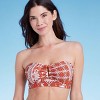 Women's U-Bar Bandeau Longline Bikini Top - Shade & Shore™ Orange Patchwork Print - image 3 of 4