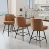 PU Leather Modern Paded Bar Stools: 360° Rotation, Durable Build & Chic Design - 3 of 4