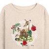 Women's - Disney - Christmas - Family In The Forest Lightweight French Terry Wide Neck Long Sleeve Shirt - 2 of 4