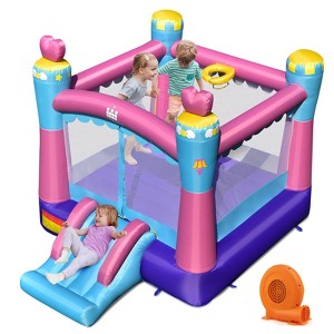 Costway Inflatable Bounce House 3-in-1 Princess Theme Inflatable Castle w/ 680W Blower - 1 of 4