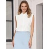 INSPIRE CHIC Women's Button Down Sleeveless Turndown Collar Solid Classic Business Work Shirt - 2 of 4
