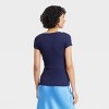 Women's Slim Fit Short Sleeve Ribbed Scoop Neck T-Shirt - A New Day™ - 2 of 4