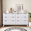 Bedroom Chest of Dresser Wood, 54" Drip Pattern Six-Drawer Chest - 3 of 4