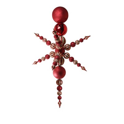 Vickerman 76" 3-Finish Shatterproof Radical 3D Snowflake Finial Christmas Ornament - Red/Gold