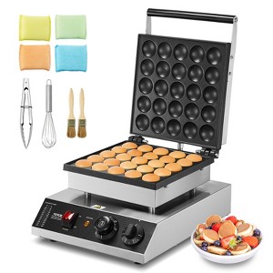 VEVOR Mini Dutch Pancake Maker, 25PCS 43mm Diameter Dorayaki Baker Machine, 1700W Commercial Electric Poffertjes Grill, Non-stick Stainless Steel - 1 of 4