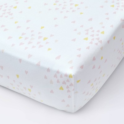 Fitted Crib Sheet Hearts Pink - Cloud Island™ Pink