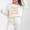 Simply Sage Market S.W.Smiley Bows and Smiley Coquette Chart Lightweight Garment Dyed Sweatshirt - 2 of 4