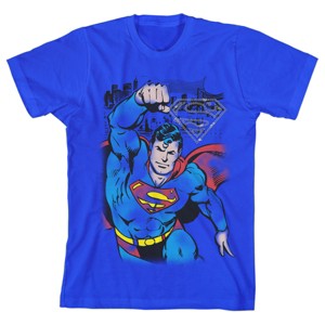 Superman Flying Youth Royal Blue Graphic Tee - 1 of 3