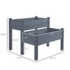 YONWAY 33.5"x33.75"x28.25" Raised Garden Bed, 2-Tier Elevated Wood Planter Box for Backyard, Patio to Grow Vegetables, Herbs, and Flowers, Gray - 3 of 4