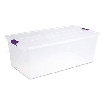 MPM 2 PACK Stackable Foldable Clear Storage Box with Lid and