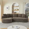 120.9" Oversized Chenille Tufted Curved L-Shaped Modular Sectional Sofa with Left Arm Chaise Lounge, No Assembly Required - 2 of 4