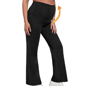 Coolmee Women's Maternity Pants Leggings Workout Active Yoga Over The Belly Soft Pregnancy Pants - 1 of 4
