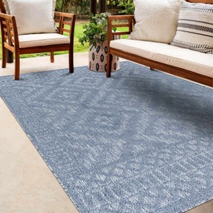 Hauteloom Feya Blue Outdoor Rug - 1 of 4