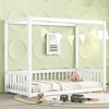 YOOCOZZ Twin Size Canopy Bed with Fence and Guardrails - 2 of 4