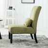 Chenille Fabric Armless Contemporary Accent Chair with Matching Pillow, Padded Seat and Back - 3 of 4