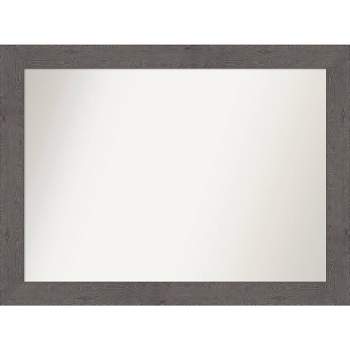 44" x 33" Non-Beveled Rustic Plank Gray Wall Mirror - Amanti Art
