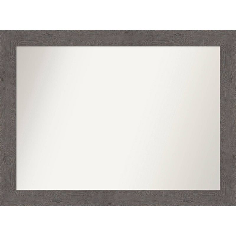 44&#34; x 33&#34; Non-Beveled Rustic Plank Gray Wall Mirror - Amanti Art, 1 of 11