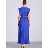 Allegra K Women's Wrap V Neck Sleeeveless Midi Pleated Dress - 3 of 4