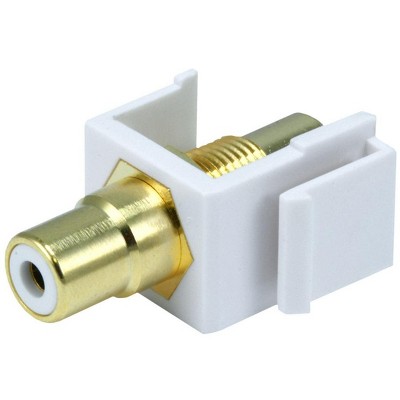 Monoprice Modular RCA Coupler Keystone Jack w/White Center - White