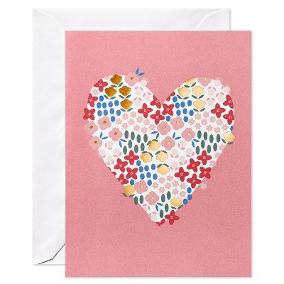 Carlton Cards 10ct Spring Floral Heart Stationery for Anyone: Botanical Greeting Card Pack, Multicolored, Vertical Fold