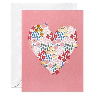 10ct Spring Floral Heart Stationery for Anyone - 1 of 4