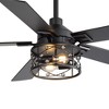 Airsurfer 52" Matte Black Ceiling Fan with Light,Ceiling Fan with 5 Wood Grain Plywood Blades,6 Speed DC Motor,Memory Function,Remote Control Included - 2 of 2