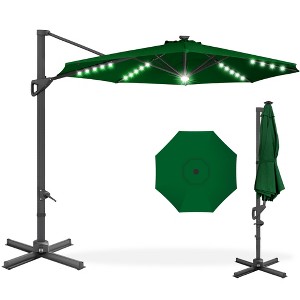 Best Choice Products 10ft 360-Degree Solar LED Lit Cantilever Patio Umbrella, Outdoor Hanging Shade - 1 of 4