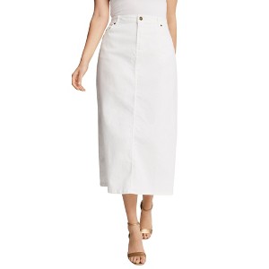 Jessica London Women's Plus Size True Fit Stretch Denim Midi Skirt - 1 of 4