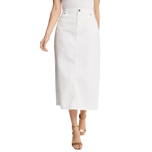 Plus size hotsell white denim skirt