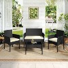 Yaheetech 4-Piece Patio Rattan Sofa & Table Set with Tempered-Glass Tabletop - 2 of 4