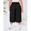 Plus Size Lightweight Wide Leg Cropped Pants for Women High Waisted Loose Casual Lounge Travel Work Sweatpants - 4 of 4