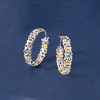 Ross-Simons Byzantine Station Hoop Earrings in Sterling Silver With 14kt Yellow Gold - 3 of 4